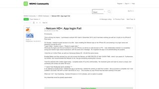 Solved: Netcam HD+: App login Fail - WEMO Community