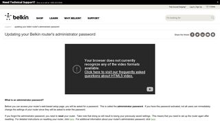 Updating your Belkin router's administrator password