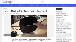 [100% Working] How to Hack Belkin Router Wi-Fi Password | Wikitechy