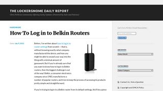 How To Log in to Belkin Routers - The LockerGnome Daily Report