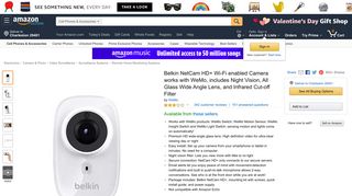 Amazon.com: Belkin NetCam HD+ Wi-Fi enabled Camera works with ...