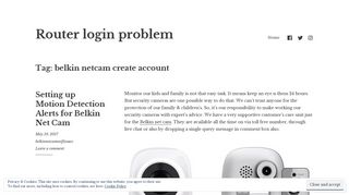 belkin netcam create account – Router login problem