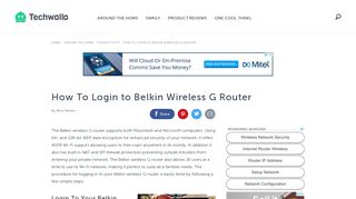 How To Login to Belkin Wireless G Router | Techwalla.com