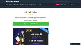 Bell Fruit Casino Bonus - Get £200 First Deposit Bonus - Bettingexpert