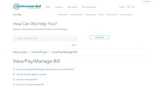 View/Pay/Manage Bill - Cincinnati Bell