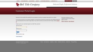 Customer Portal Login | Bell Title | Order Title Online