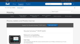 Novatel Wireless™ MiFi® 6630: User guide and Support | Bell Mobility