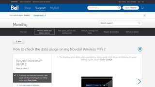 How to check the data usage on my Novatel Wireless MiFi 2