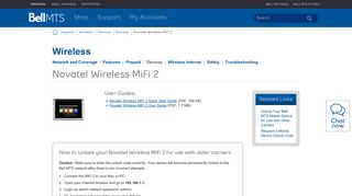 Novatel Wireless MiFi 2 - Bell MTS