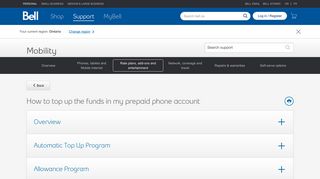 How to top up the funds in my prepaid phone account - Bell support