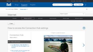 How to access the Connection Hub settings - Bell support