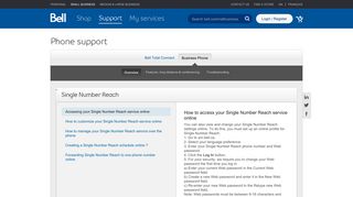 Accessing your single number reach service online - Bell Business ...