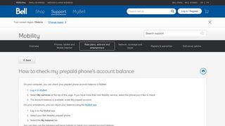 How to check my prepaid phone's account balance - Bell support