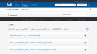 Managing Wi-Fi networks on your Home Hub 2000 ... - Bell support