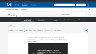 How to connect your Mobility device to a Wi-Fi network - Bell support