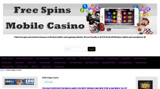 Bella Vegas Casino $10 No Deposit Bonus and 20 Free Spins