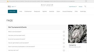 FAQs - Bellagio Hotel & Casino