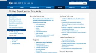 Online Services for Students @ Bellevue College