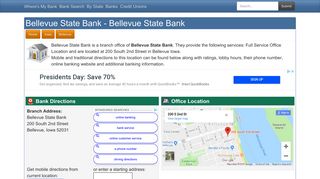 Bellevue State Bank in Bellevue Iowa - 200 South 2nd Street Hours ...