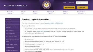 Student Login Information | Bellevue University