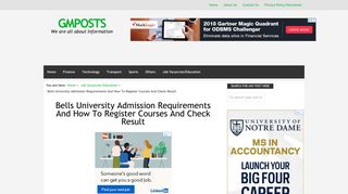 Bells University Admission Requirements And How To Register ...
