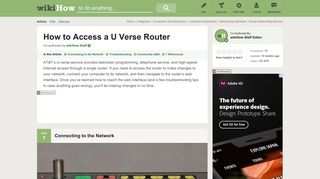 How to Access a U Verse Router: 9 Steps (with Pictures) - wikiHow