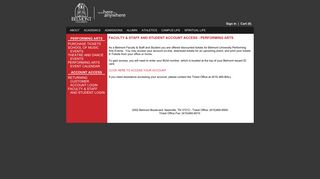 Belmont University - FACULTY & STAFF AND STUDENT LOGIN