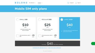 Mobile data SIM plans | Belong mobile