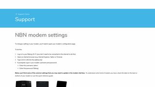 NBN modem settings - Belong Support