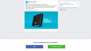 Belong.com.au - Need to know your modem username and... | Facebook