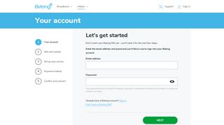 Your account - Belong