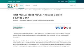 First Mutual Holding Co. Affiliates Belpre Savings Bank - PR Newswire