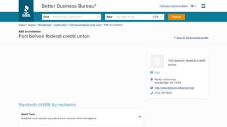 BBB Business Profile | Fort belvoir federal credit union | Accreditation