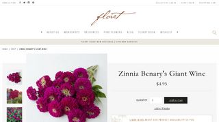 Zinnia Benary's Giant Wine – Floret Shop