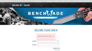 Login Page - Failed | Benchmade
