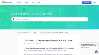 How do I access the Benchmark Email RESTful API's? - Benchmark ...