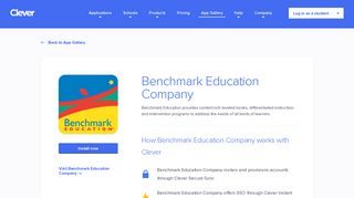 Benchmark Education Company - Clever application gallery | Clever