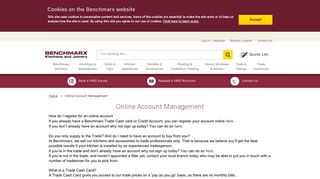 Online Account Management | Benchmarx Kitchens & Joinery