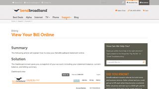 View Your Bill Online | BendBroadband