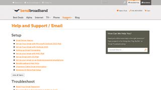 Email Help & Support | BendBroadband.com