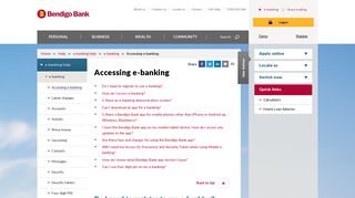 Accessing e-banking - Bendigo Bank