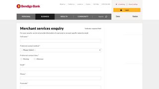 Merchant Services Enquiry - Bendigo Bank