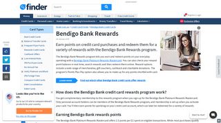 Earn points with Bendigo Bank Rewards credit cards | finder.com.au