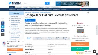 Bendigo Bank Platinum Rewards Mastercard - Finder