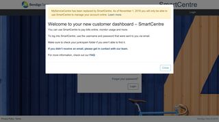 MyServiceCentre - Login Page - SmartCentre - Bendigo Telco