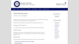 Online Booking System - Bendigo Golf ClubBendigo Golf Club