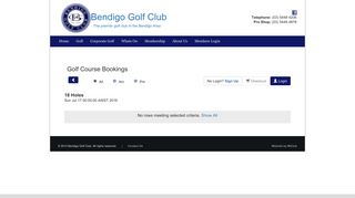 MiClub Online Tee Times - Bendigo Golf Club