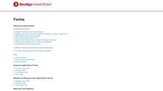Forms - Bendigo Invest Direct