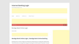 Bendigo bank online login - Internet Banking Login