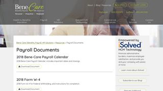 Payroll Documents | Bene-Care | Benefits, Payroll, HR Solutions